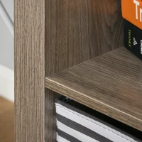 HOMCOM 2-Tier Storage Shelf Bookshelf Display Cabinet Double Cube Shelving Unit with Fabric Drawer, Grey(m-10)