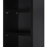 HOMCOM 204 CD Media Display Shelf Unit Set of 2 Blu-Ray Tower Rack w/ Adjustable Shelves Bookcase Storage Organiser, Black(m-12)