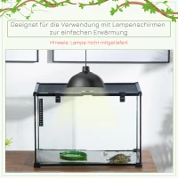 PawHut terrarium voor reptielen glazen terrarium amfibieën spinachtigen met thermometer reptielenkweekbak metaal zwart 50 x 30 x 35 cm(m-9)