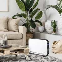 HOMCOM kachel luchtverhitter 2180 W elektrische kachel LED-licht met 3 niveaus warm 24-uurs timer kachel verwarming warmte staal kunststof wit 60 x 18.5 x 39.5 cm(m-10)