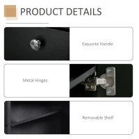 HOMCOM mobilier pentru hol cu ușă pentru pantofi modern din lemn negru 80x24x120cm(m-7)