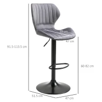 Bar Stool Set of 2 Velvet-Touch Adjustable Height Swivel Chairs Footrest(m-3)