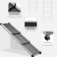 PawHut rampa pliabila si antiderapanta pentru caini, neagra(m-5)