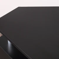 HOMCOM Comoda TV cu 2 compartimente inchise raft blat benzi antiderapante negru(m-7)