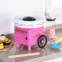 HOMCOM Aparat pentru Vată de Zahăr din Plastic Roz(m-2)