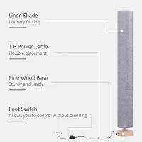 HomCom Lampa de Sol a Stelo cu Tulpina Lampa pentru Salon cu Abajur de Stofa 15x15x120cm(m-6)