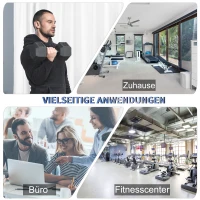 HOMCOM hantel gumowy hantel fitness hantel do sali treningowej biura pojedynczy hantel sześciokątny kształt stal guma czarny 20 kg(m-6)