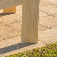 Outsunny 2 tuinstoelen met bijzettafel naturel dennenhout 178 x 87 x 92 cm(m-9)