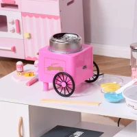 HOMCOM Aparat pentru Vată de Zahăr din Plastic Roz(m-8)