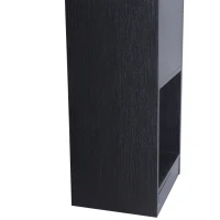 Homcom Birou L cu Rafturi 360° – Lemn Negru, Modern & Practic(m-11)