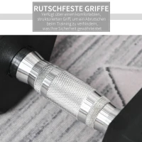 HOMCOM hantel gumowy hantel fitness hantel do sali treningowej biura pojedynczy hantel sześciokątny kształt stal guma czarny 20 kg(m-5)