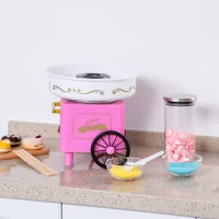 HOMCOM Aparat pentru Vată de Zahăr din Plastic Roz(m-15)