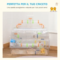 PawHut Gabbia per Criceti Multilivello con Tubi Φ6cm, Casetta per Criceti con Tetto apribile e Accessori Colorati in Plastica Trasparente 70L x 45P x 44Acm(m-7)