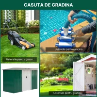 Outsunny casuta pentru unelte gradina, 277x130x173cm, verde(m-8)