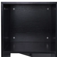 Homcom Birou L cu Rafturi 360° – Lemn Negru, Modern & Practic(m-10)