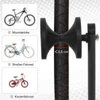 HOMCOM Fahrradhalter, Klappbarer Fahrradständer, Ausstellungsständer,  Fahrrad Zubehör, Metall, Schwarz, 39 x 35 x 45,5 cm(m-6)