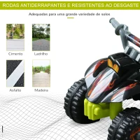 HOMCOM Quadriciclo Bateria 6V Mota Elétrica para Crianças de 18-36 Meses Velocidade 2,5km/h Carga Máx 20kg Sons Luzes e Carregador Incluido 66x43x43 Preto e Amarelo(m-6)