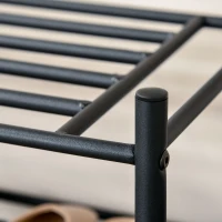 HOMCOM Coat Rack Stand Hall Tree Hallway Furniture with 18 Hooks 3-Tier Shoe Rack Metal Frame for Entryway Bedroom Living Room Black(m-9)