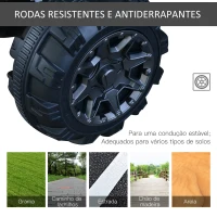 HOMCOM Quadriciclo Elétrico Infantil para Crianças de 3-6 Anos com Bateria 12V MP3 Rádio Luzes Carga Máxima 30kg 103,5x69,5x70cm Branco(m-6)