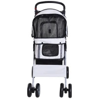 PawHut Carucior Pliabil pentru Caini 75×45×97 cm – Gri(m-4)