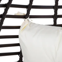 Outsunny Outdoor Indoor Wicker Teardrop Chair with Cushion Rattan Lounger(m-8)