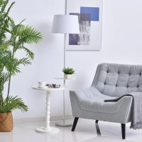 HOMCOM Lampada da Terra con Mensola e Design Moderno per Camera da Letto o Soggiorno Bianca, 40x40x152cm(m-10)