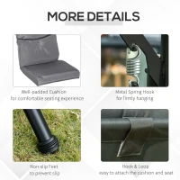 Outsunny 3 Seater Garden Swing Chair with Adjustable Canopy, Cushion and Coffee Tables for Outdoor Patio Garden Grey(m-5)