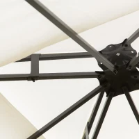 Outsunny 3 x 3m Outdoor Garden Steel Gazebo with 2 Tier Roof, Patio Canopy Marquee Patio Party Tent Canopy Shelter Vented Roof Decorative Frame - Cream(m-7)