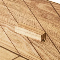 HOMCOM Dulapior in Lemn 2 Sertare Stil Nordic, Alb si Lemn, 40x30x55,5cm(m-8)