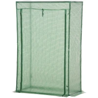 Outsunny 100 x 50 x 150cm Tomato Greenhouse Steel Frame PE Cover with Roll-up Door Outdoor for Backyard, Balcony, Garden, Green(m-2)
