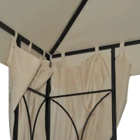 Outsunny 3 x 3 m Garden Metal Gazebo Marquee Patio Wedding Party Tent Canopy Shelter with Pavilion Sidewalls  (Beige)(m-9)