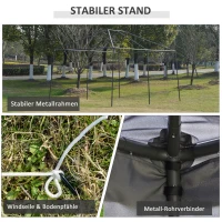 Outsunny Gartenpavillon Pavillon Gartenzelt Festzelt Partyzelt mit 6 x Seitenwand Metall + Polyester Grau 4 x 3 x 2,85 m(m-4)
