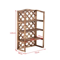 Outsunny 3-Tier Wooden Flower Stand Plant Holder Shelf Display Rack Pots Storage Outdoor Indoor  75 x 38 x 120cm(m-3)