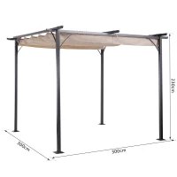 Outsunny 3 x 3(m) Metal Pergola Retractable Canopy Marquee Party(m-3)