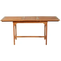 Outsunny Outdoor Expandable Acacia Wood Dining Table Garden Backyard Furniture(m-11)