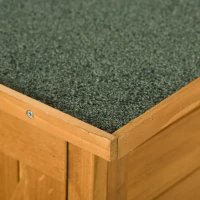 Outsunny Garden Shed Wooden Garden Storage Shed Fir Tool Cabinet Organiser with Shelves Double Door, 110L x 55W x117Hcm, Natural(m-10)