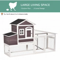 PawHut 200cm Deluxe Chicken Coop Small Animal Rabbit Habitat Hen House with Outdoor Run Resting Nesting Box Removable Tray Waterproof Asphalt Roof Lockable Door(m-5)
