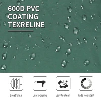 Outsunny Double Camping Cot Foldable Sunbed Outdoor Patio Sleeping Bed Super Light w/ Carr Bag (Green)(m-3)