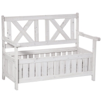 Outsunny 2 Seater Garden Storage Bench Wood Patio Seating Outdoor Deck Box Toy Chest,Yellow