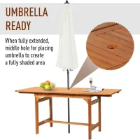 Outsunny Outdoor Expandable Acacia Wood Dining Table Garden Backyard Furniture(m-5)