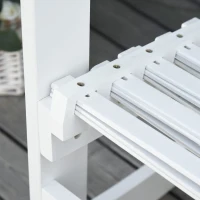 Outsunny Patio Rocking Chair Non-slip Porch Rocker for Balcony Garden Terrace Bamboo Plywood White(m-8)