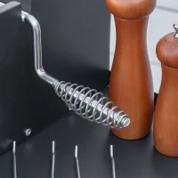 Outsunny Holzkohlegrill Campinggrill mit Grillrost und Rotisserie-Kit klappbar faltbar Camping Garten BBQ Rostfreier Stahl+Metall Schwarz 118 x 32 x 90 cm(m-8)