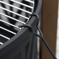 Outsunny Brasero boule de feu grille couvercle tisonnier métal(m-9)