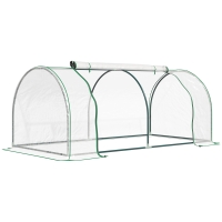 Outsunny Estufa 200x100x80cm para Jardim Terraço Cultivo de Plantas Estufa com Estrutura de Aço Cobertura PVC Transparente