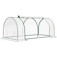 Outsunny Estufa 200x100x80cm para Jardim Terraço Cultivo de Plantas Estufa com Estrutura de Aço Cobertura PVC Transparente(m-1)