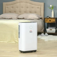HOMCOM Deumidificatore da 25L 3 Modalità e 2 Velocità Timer 24h Design Silenzioso 33.5x23x57cm Bianco(m-10)