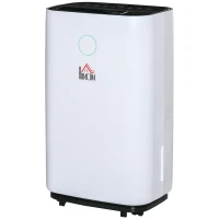 HOMCOM Deumidificatore da 25L 3 Modalità e 2 Velocità Timer 24h Design Silenzioso 33.5x23x57cm Bianco(m-11)