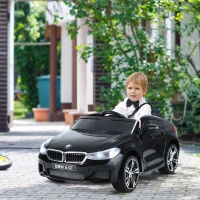 HOMCOM Carro elétrico para criança BMW 6GT para criança de 3-6 anos com controle remoto Carga 30 kg 106x64x51cm Preto(m-10)