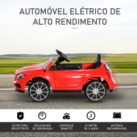 HOMCOM Carro Eléctrico Mercedes Benz para Crianças acima de 3 Anos com Controlo Remoto MP3 USB Luzes e Sons 100x58x46cm Vermelho(m-5)