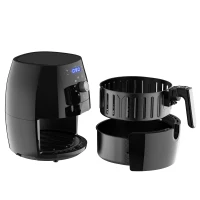 HOMCOM Fritadeira sem Óleo 5,5L Fritadeira de Ar 17000W com Tela Tátil 8 Programas Temporizador Temperatura Ajustável e Desligamento Automático 41x33x37cm Preto(m-10)